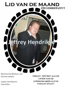 Lid van de maand - december jeffrey hendriks